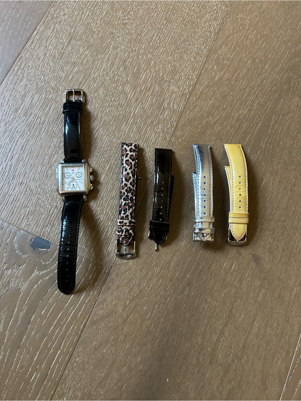 Michele Deco 18MM Interchangeable Leather Watch Strap set